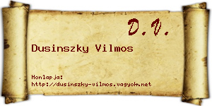 Dusinszky Vilmos névjegykártya